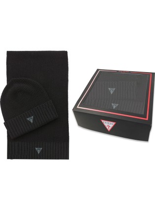 GORRO Y BUFANDA GUESS PUNTO NEGRO
