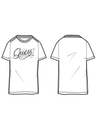 CAMISETA GUESS BLANCA LETRAS MARINO