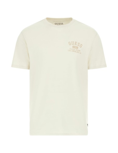 CAMISETA GUESS BEIGE DIBUJO ESPALDA