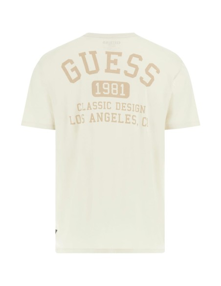 CAMISETA GUESS BEIGE DIBUJO ESPALDA